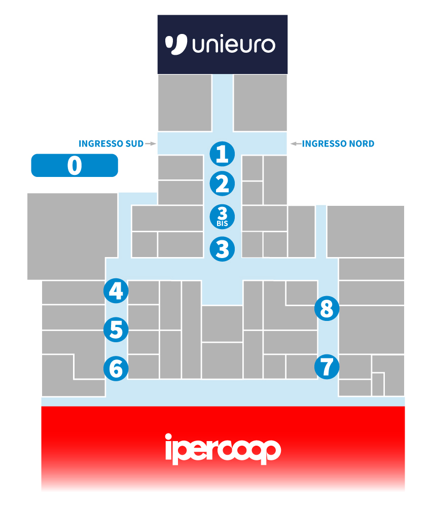Centro Commerciale Euro Torri | Mappa Aree Espositive